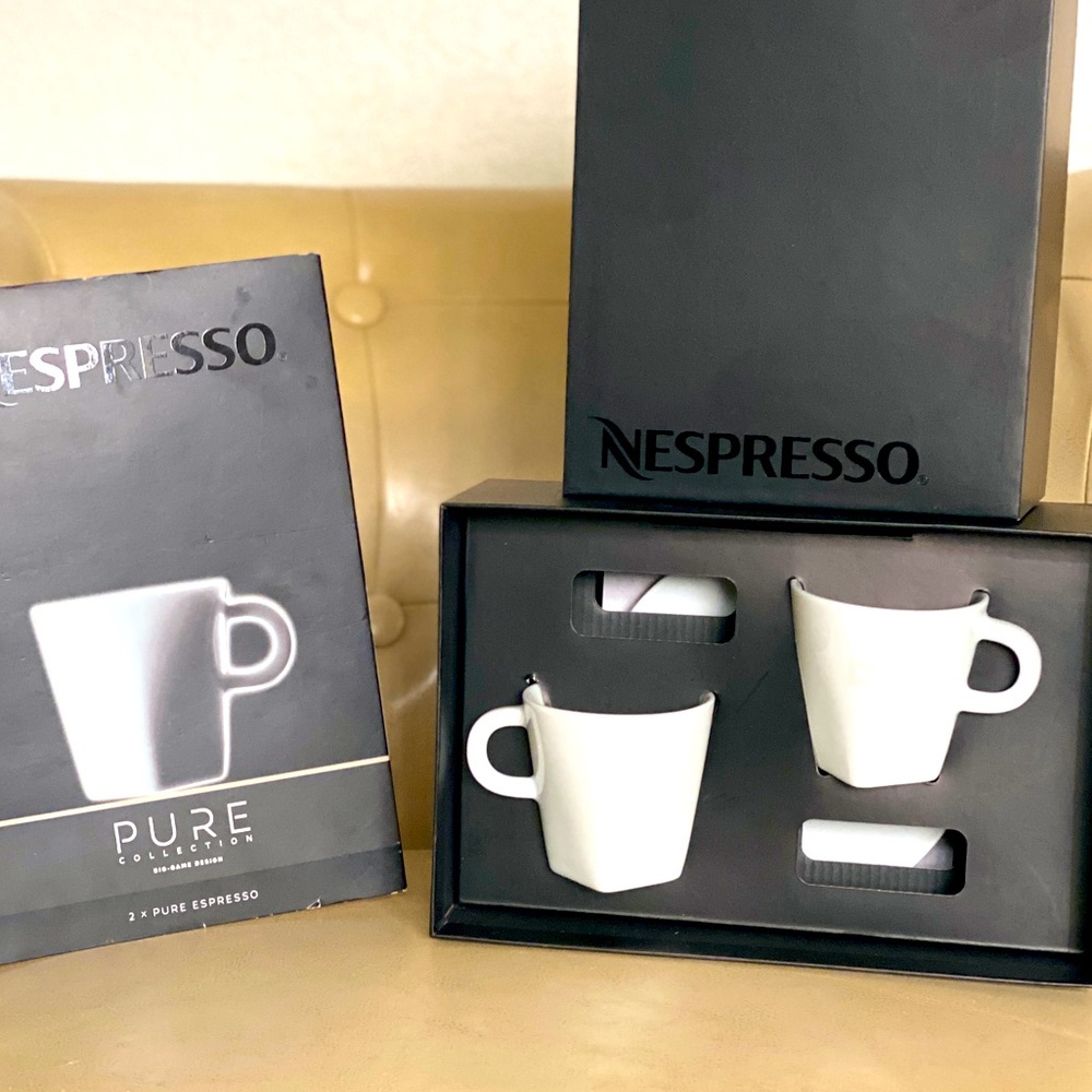 Nespresso Pure Cup set of 2 - with saucers - new in box